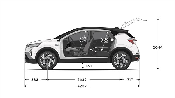 Height dimensions - Renault Captur E-Tech full hybrid