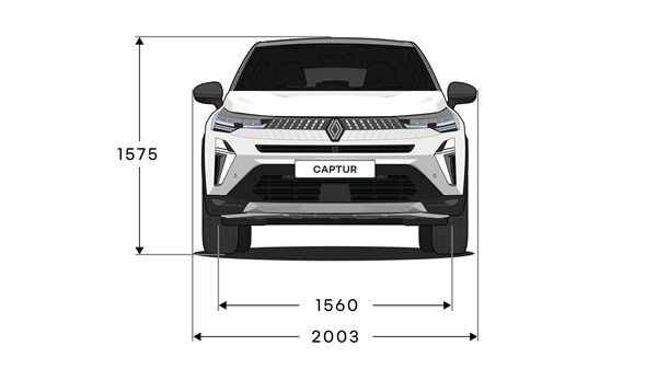 Rear end dimensions - Renault Captur E-Tech full hybrid
