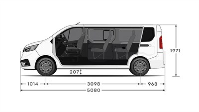 Renault Trafic Combi – oldalsó méretek